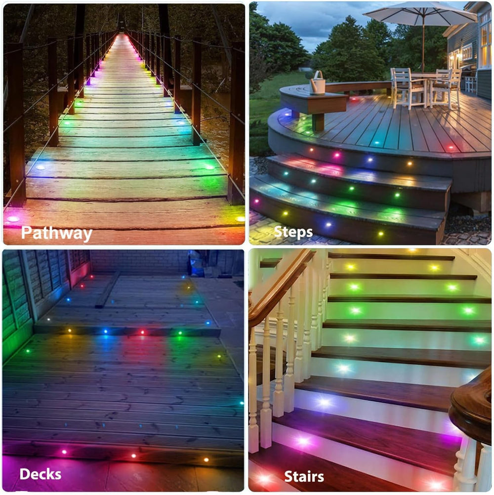 Sumaote LED Deck Lights Kit, 30 Pack 1.22" WiFi Smart RGBW+IC Multicolor