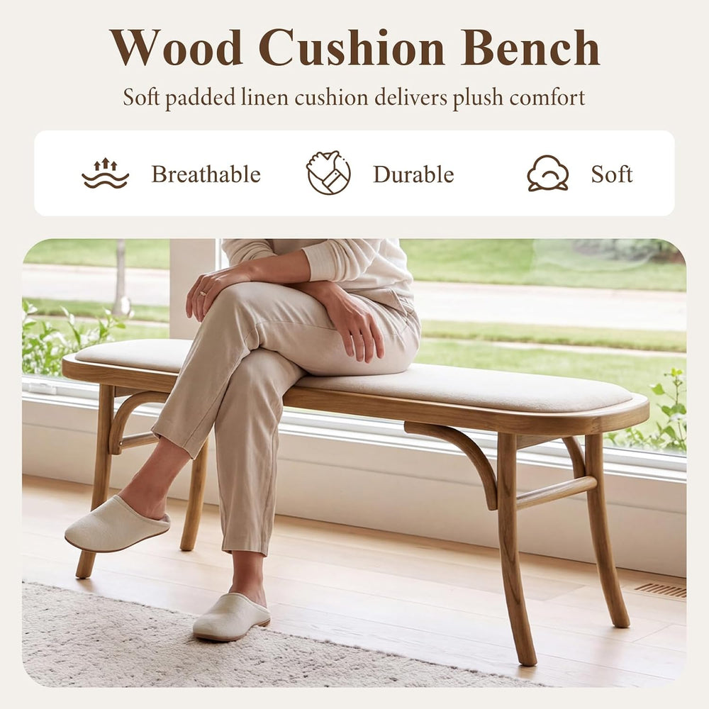 Farmhouse Wood Bench Small Entry Way Bench Seat Narrow Dining Bench Bed End I...