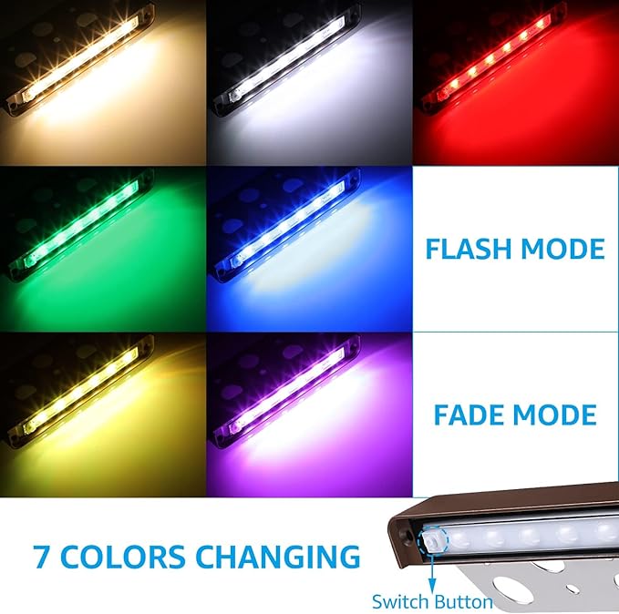 LEONLITE 8-Pack Premium Series RGB 4 Inch 1W LED Retaining Wall Lights Swivel...