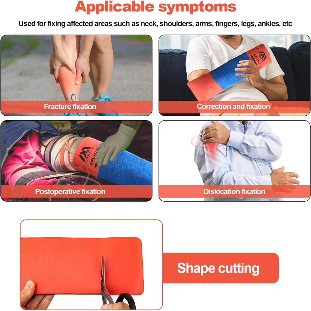 First Aid Splint Kit – 4 Reusable Malleable Splints (36"/18"/9&quot...