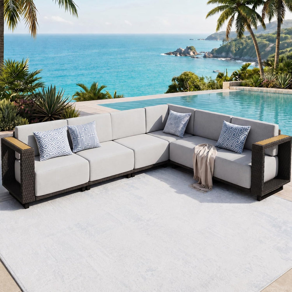 LazySunsets Patio Furniture Set with 10'' Ultra-Thick Cushions