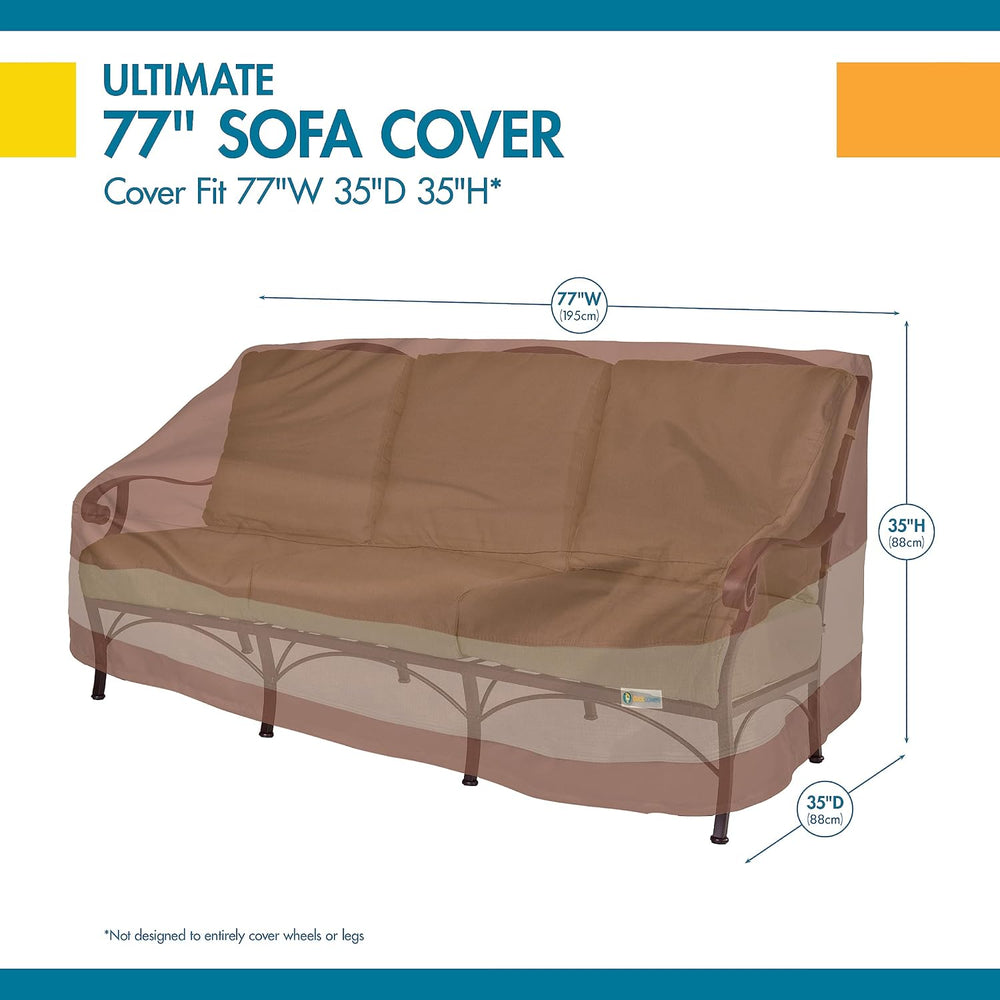 DUCKCOVERS Ultimate Waterproof Patio Sofa Cover, Outdoor Couch Cover with All...
