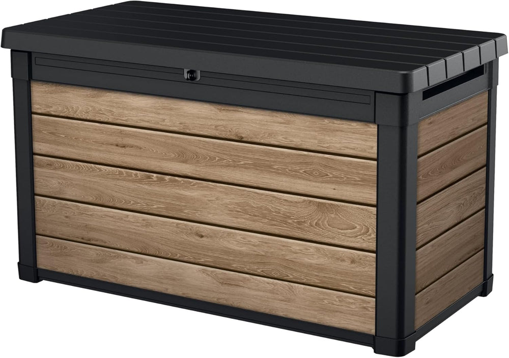 Keter Signature Collection 100 Gallon Resin Deck Box Organization Box and Sto...