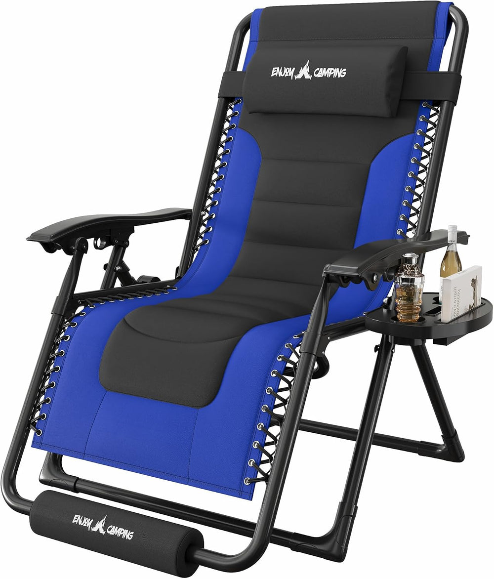Amopatio XL Padded Zero Gravity Chairs Foldable Zero Gravity Lounge Chair Out...