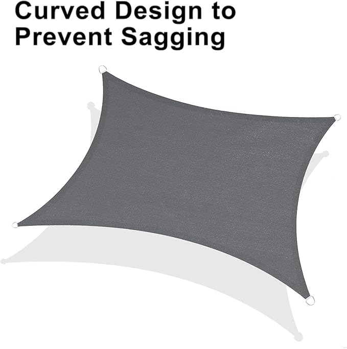 LOVE STORY Custom Size 7'x12' Dark Grey Sun Shade Sail Rectangle UV B...