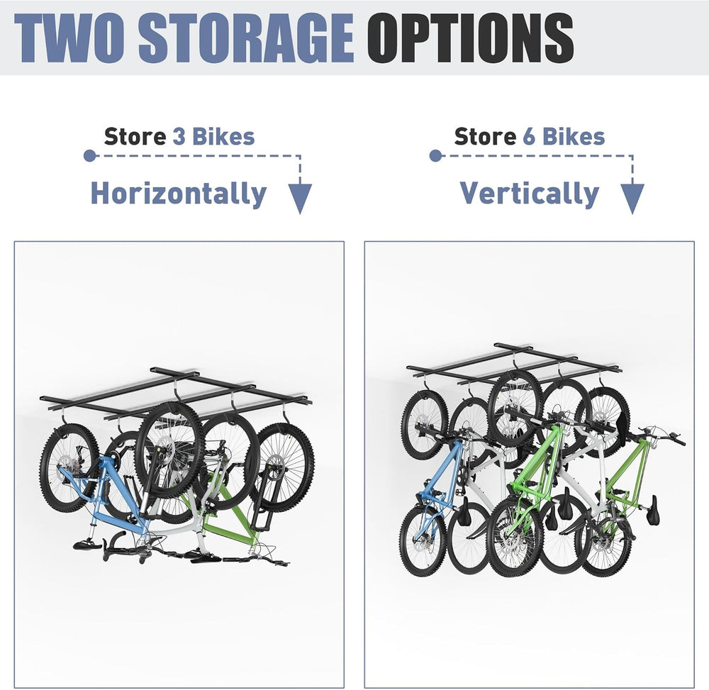 WALMANN Garage Ceiling Bike Rack, Adjustable Overhead Bicycle Storage