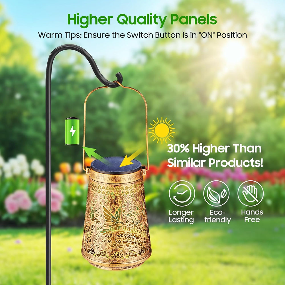 2 Pack Solar Lanterns Outdoor Waterproof Birthday Gifts for Women Mom Grandma...