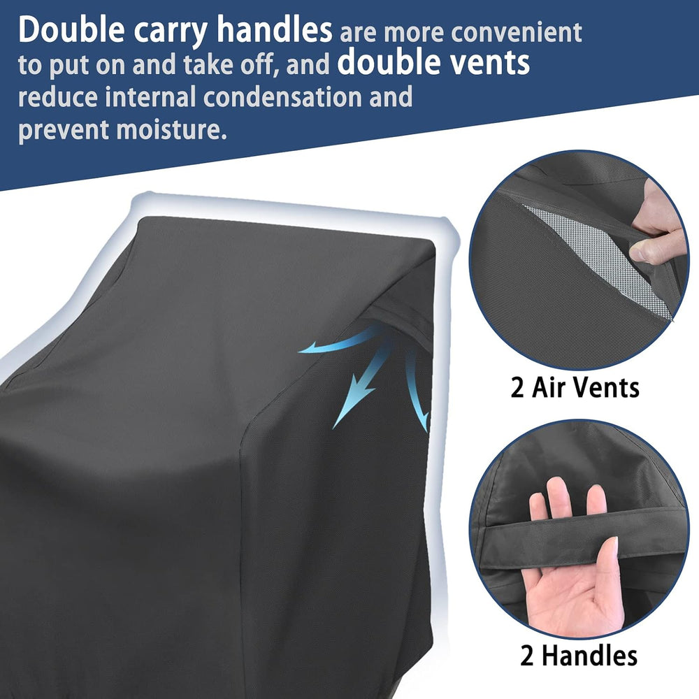 2 Pack Outdoor Rocking Chair Covers 420D Waterproof UV 27x32x39
