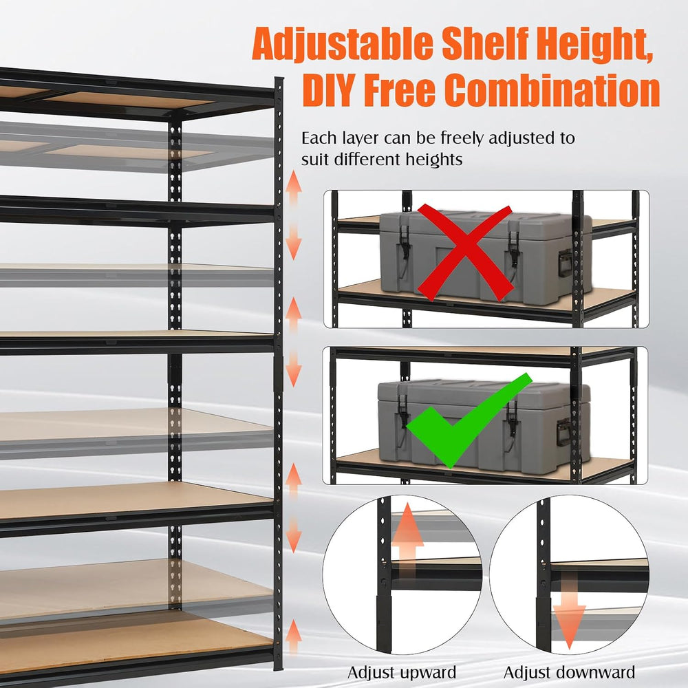 Heavy Duty Garage Shelving Units,5-Tier Adjustable Storage Shelves