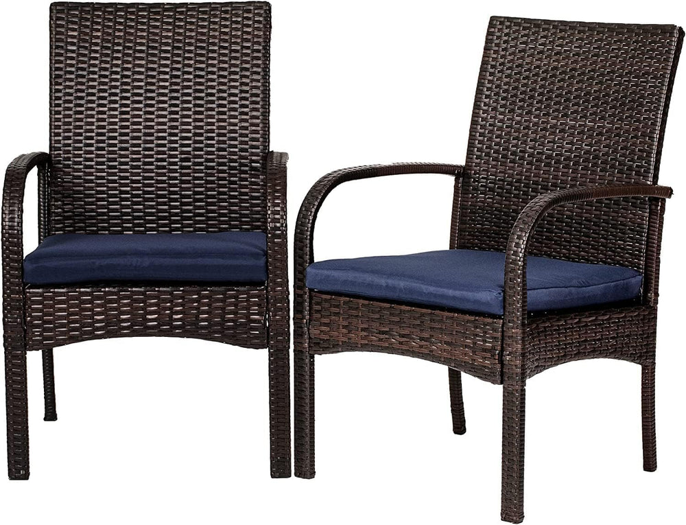 Outdoor Wicker Dining Chairs, Patio Rattan Dining Chairs Set of 2