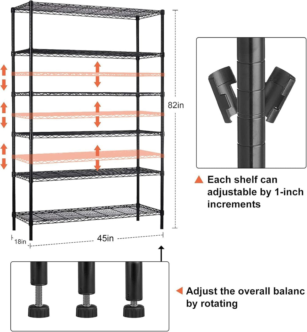 Meet perfect 6-Tier Storage Shelves NSF Certified Wire Shelving Unit on Wheel...