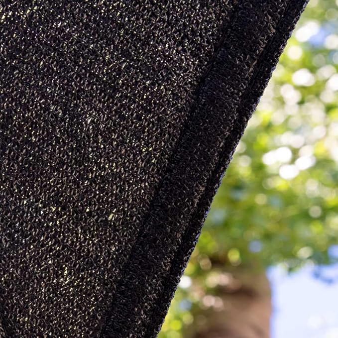 Amgo Custom Size 8' x 8' x 11.3' Black Right Triangle Sun Shade S...