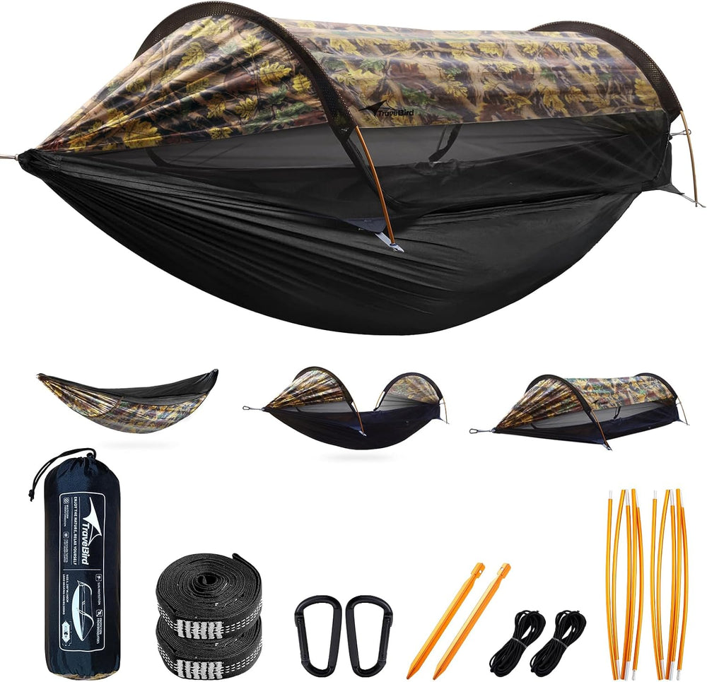 3-in-1 Camping Hammock Tent with Mosquito Net & UV Sunshade