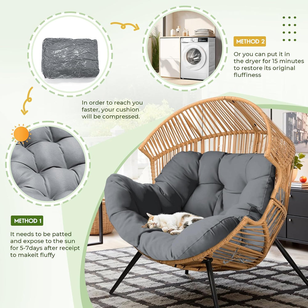 Egg Chair Cushion, Outdoor Egg Replacement Cushions Grey