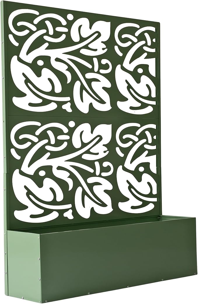 Oakland Living 6 ft. X 4 ft. Green Freestanding Metal Privacy Screen Room Div...
