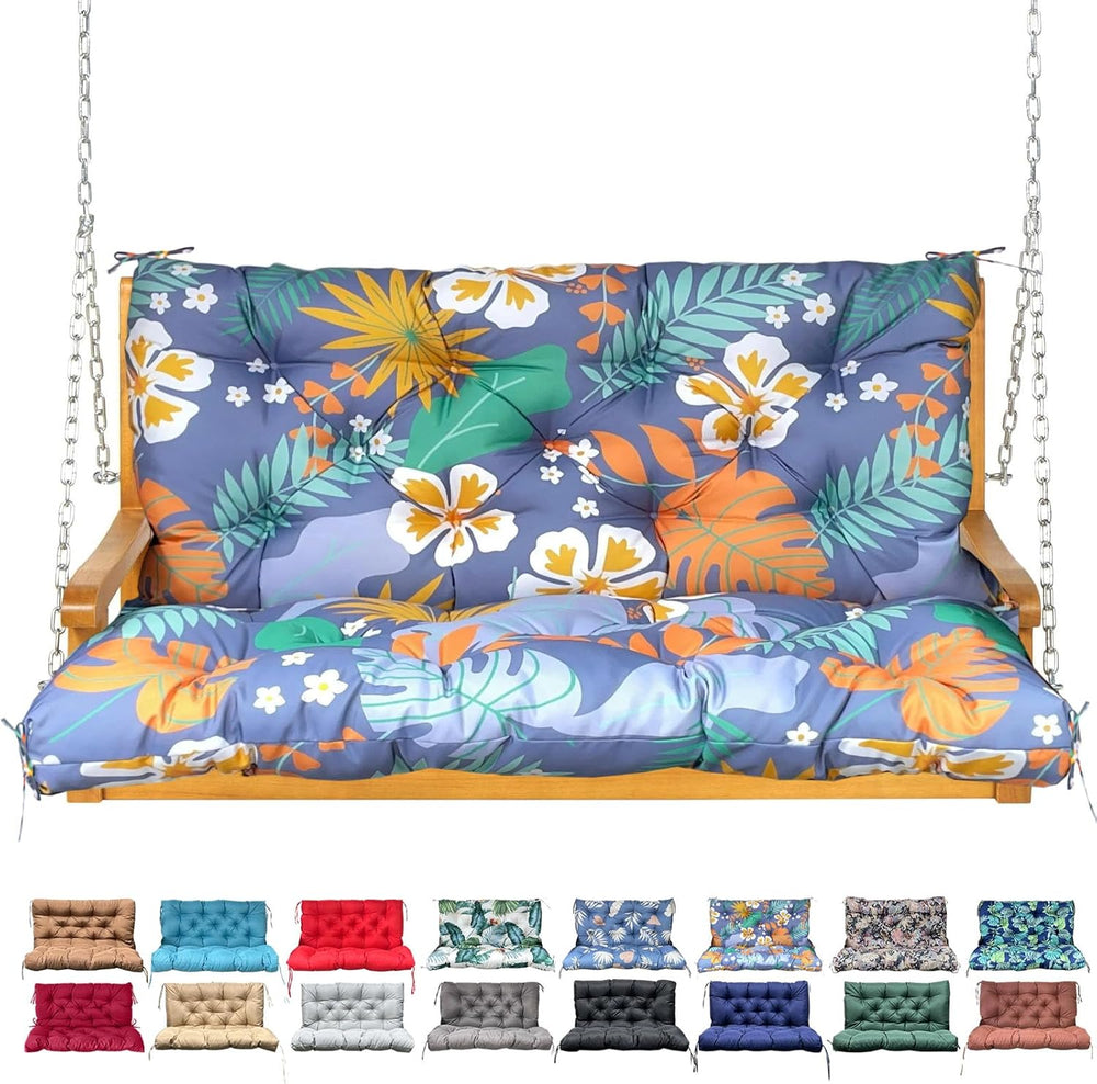 Porch Swing Cushion with Backrest,Waterproof Bench Cushion for Outdoor Furnit...