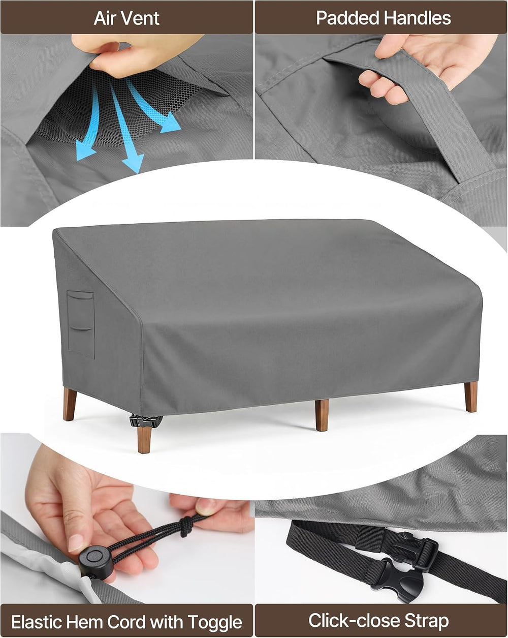 Vailge Patio Sofa Cover 3-Seater & Outdoor Couch Cover Waterproof
