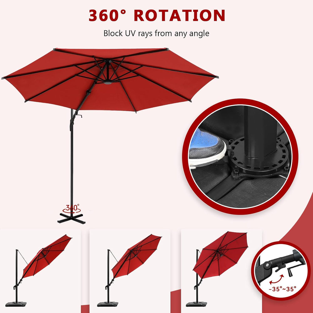 Abba Patio 10FT Vienna Offset Patio Umbrella Outdoor Cantilever Umbrella with...