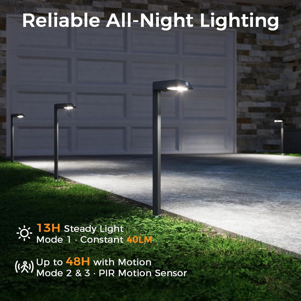 XMCOSY+ Solar Pathway Lights, 6 Pack Metal Motion Sensor Outdoor Lights | 300...
