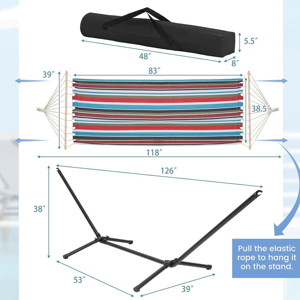 Giantex 10.5FT Hammock with Stand, Heavy Duty Stand with Foldable Hammock, Po...