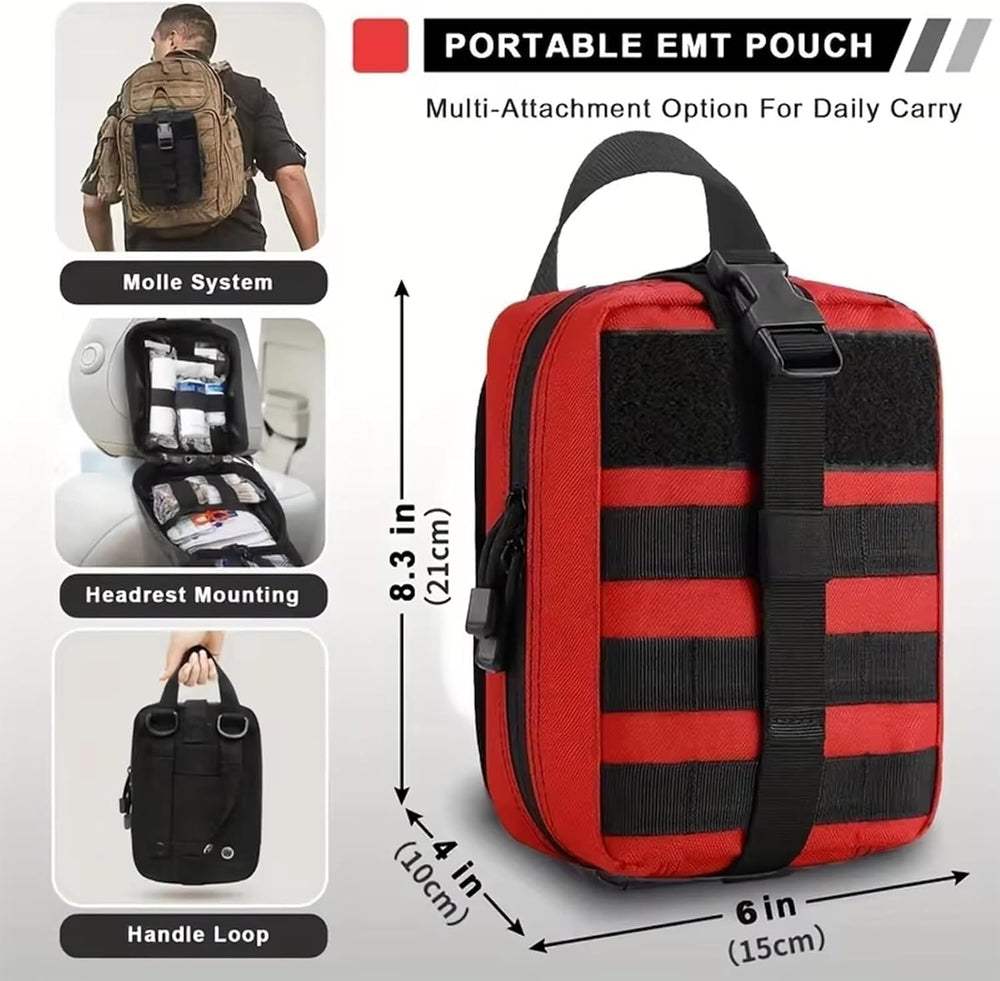 IFAK Trauma Kit with Emergency Compression Strap, 6-Inch Bandage, Splint, Out...