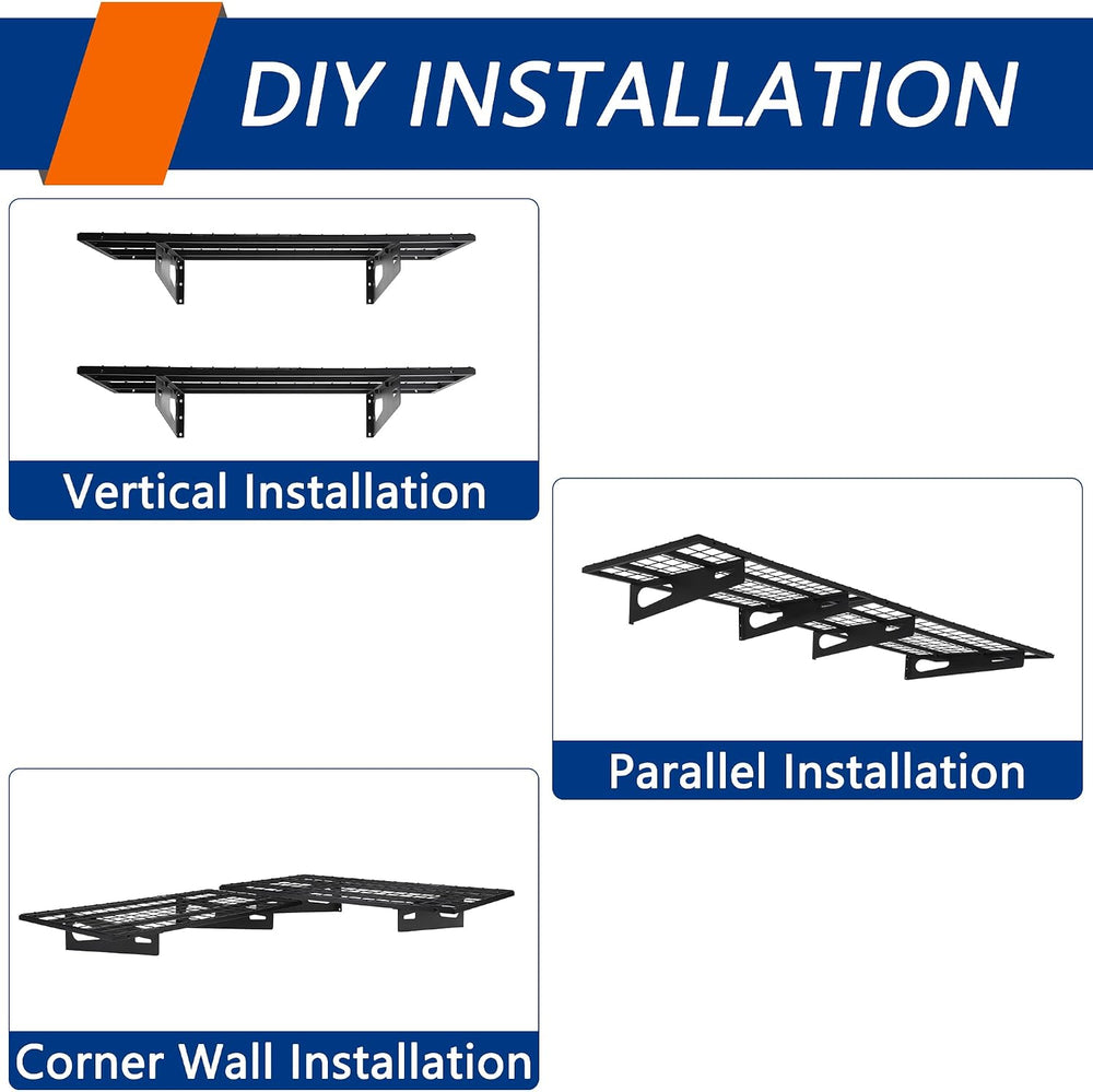 Soywey 2-Pack 1.5x3FT Garage Shelving 17.7-inch-by-35.8-inch Wall Shelf Garag...