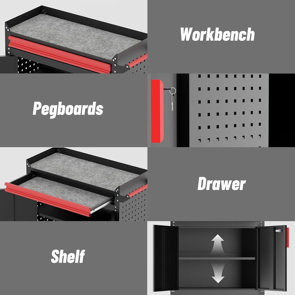 Rolling Garage Cabinets,Garage Storage Cabinet with Wheels
