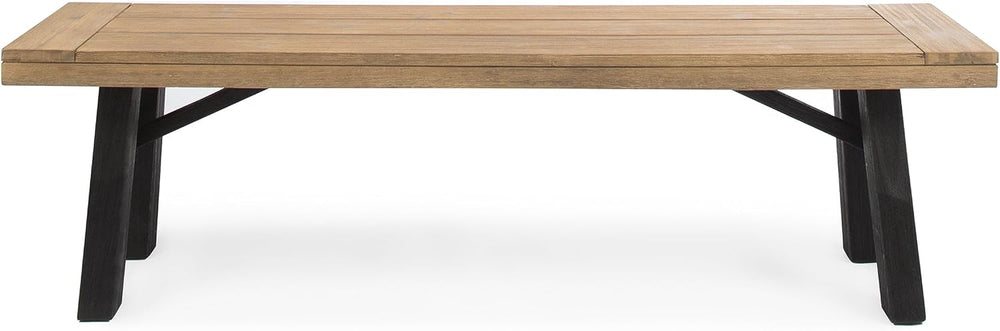 Christopher Knight Home Bettina Outdoor Acacia Wood Dining Bench with Brushed...