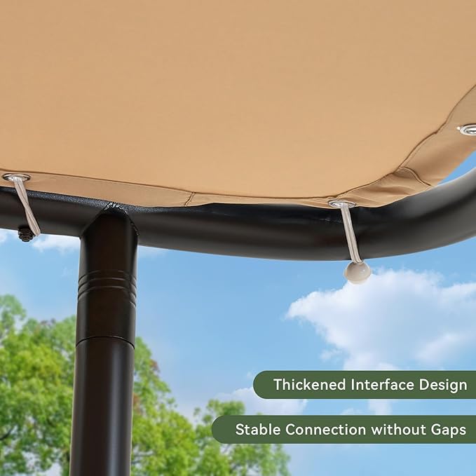 Aoxun 10x6 Lean to Gazebo Outdoor Pergola with Water Resistant & UV-Resis...
