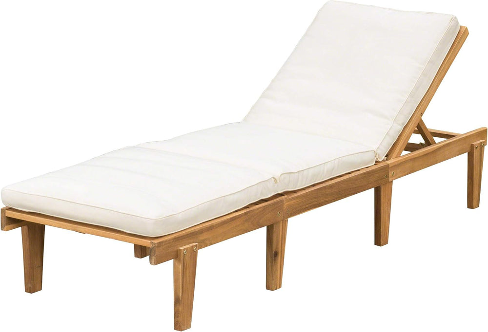 Christopher Knight Home Ariana Acacia Wood Chaise Lounge with Cushion, Teak F...