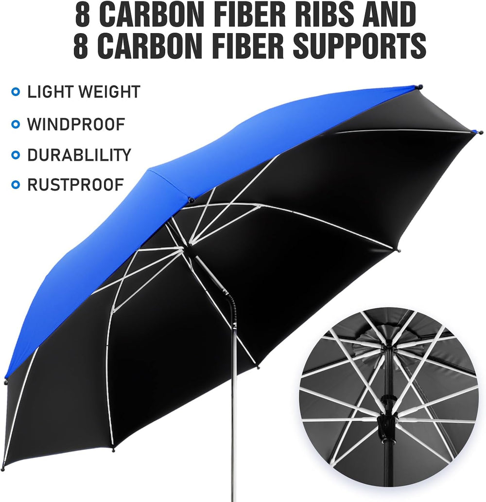 2 PACK Beach Umbrella with Clamp, 360 ° Adjustable Umbrellas for Chair, UPF50...