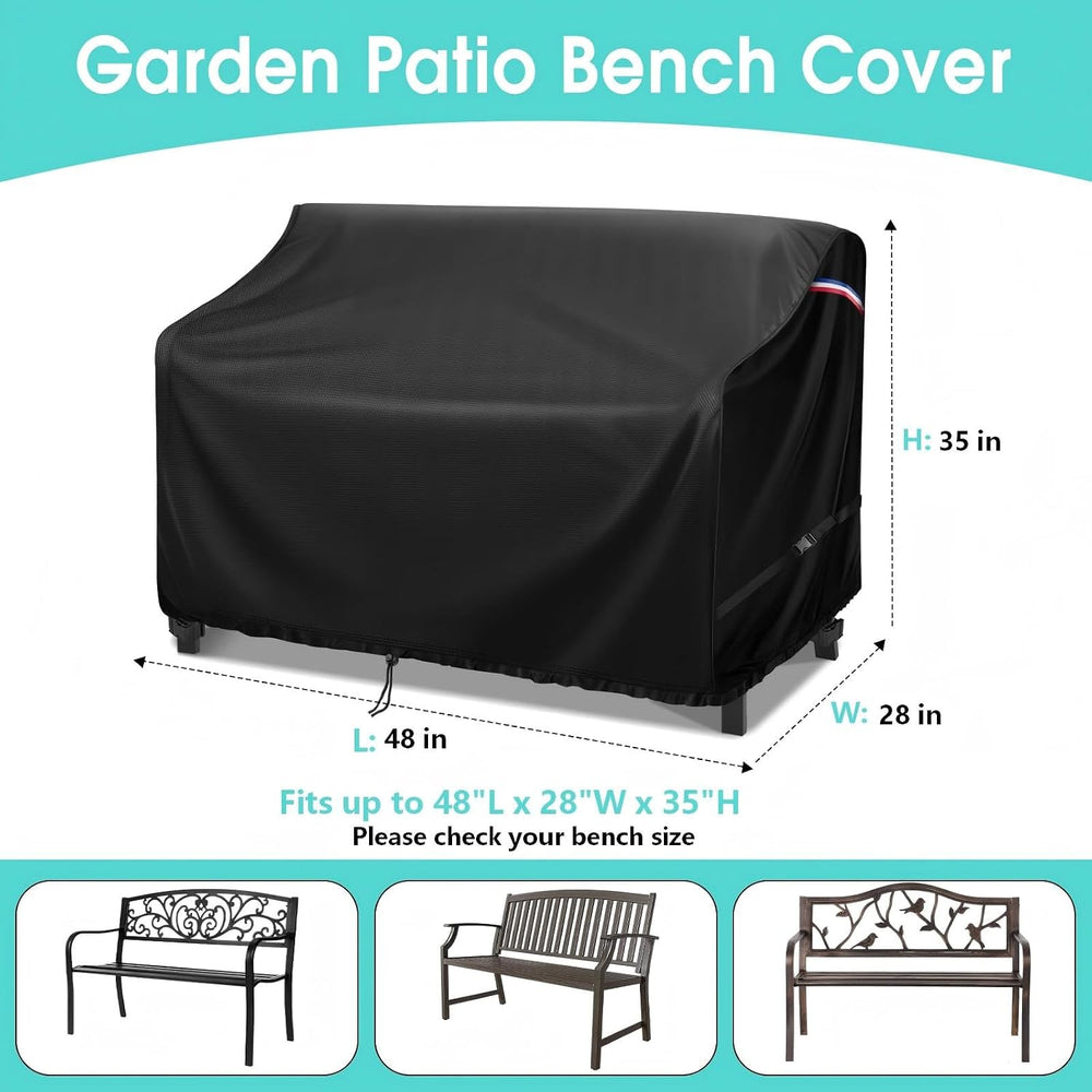 48" Outdoor Garden Bench Cover, Waterproof 2-Seater Loveseat Cover