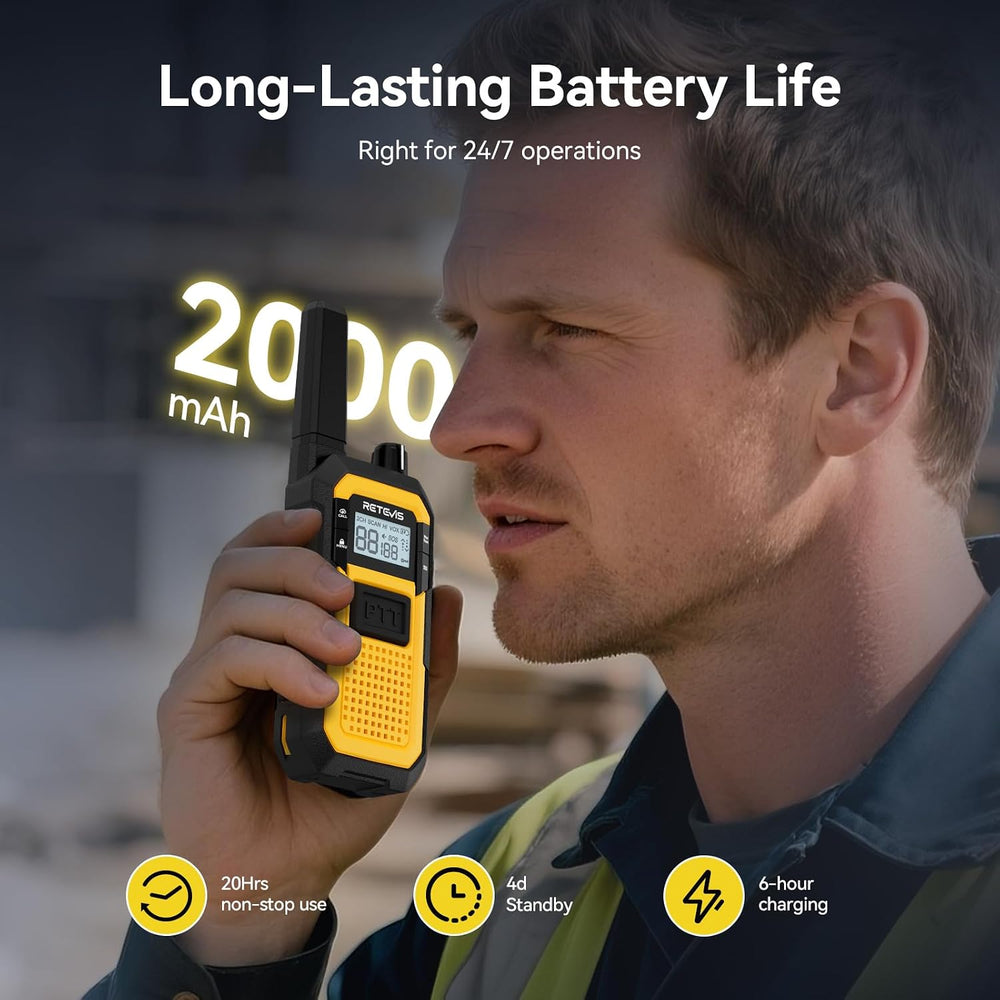 Retevis RB48 Construction Walkie Talkies Long Range,MIL-STD-810H Durablity