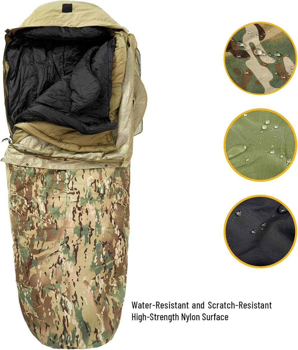 MT Army Military Modular Sleeping Bags System, Multi Layered with Bivy Cover ...