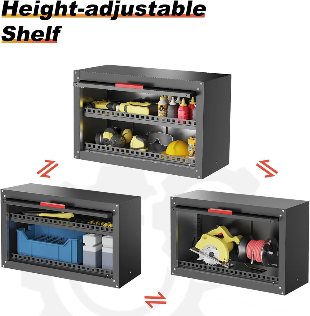 Metal Garage Wall Cabinet,Garage Storage Cabinet with Up Flip Door