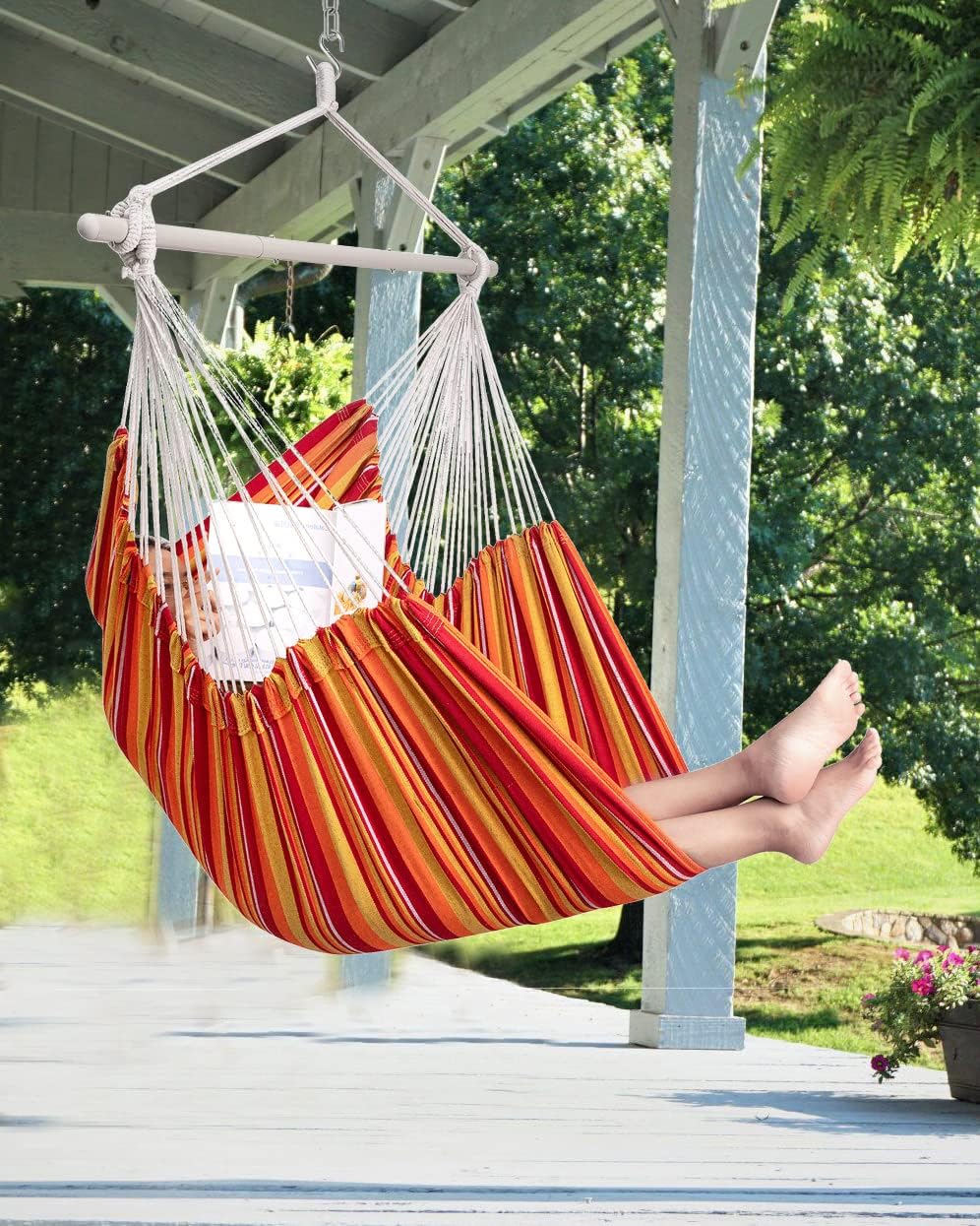 ADVOKAIR Hammock Chair Hanging Chair Rope Swing XXL - Max 500lbs, 70in Large ...