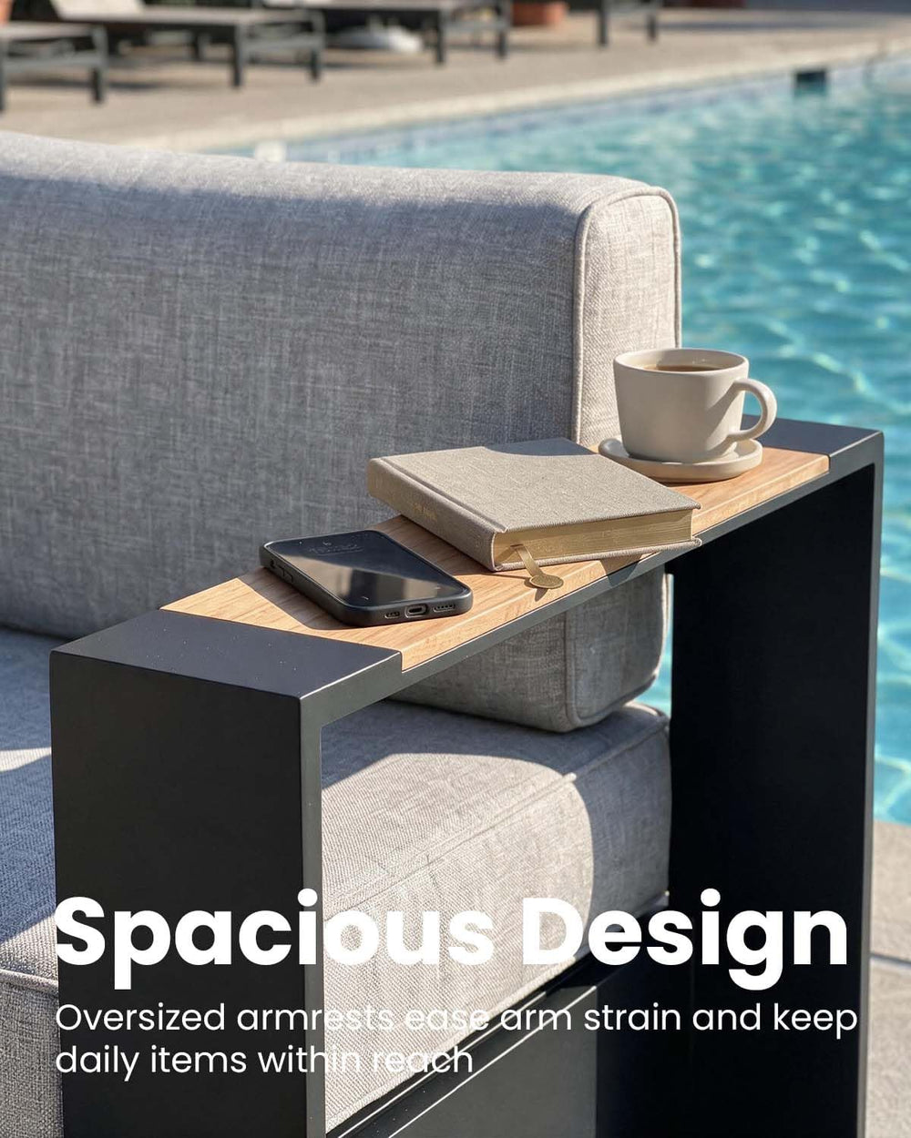 4-Piece Luxury Aluminum Patio Furniture Set, Oversized Outdoor Conversation S...