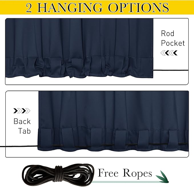 NICETOWN 2 Panels Gazebo Curtains Outdoor Waterproof & Windproof, Top and...