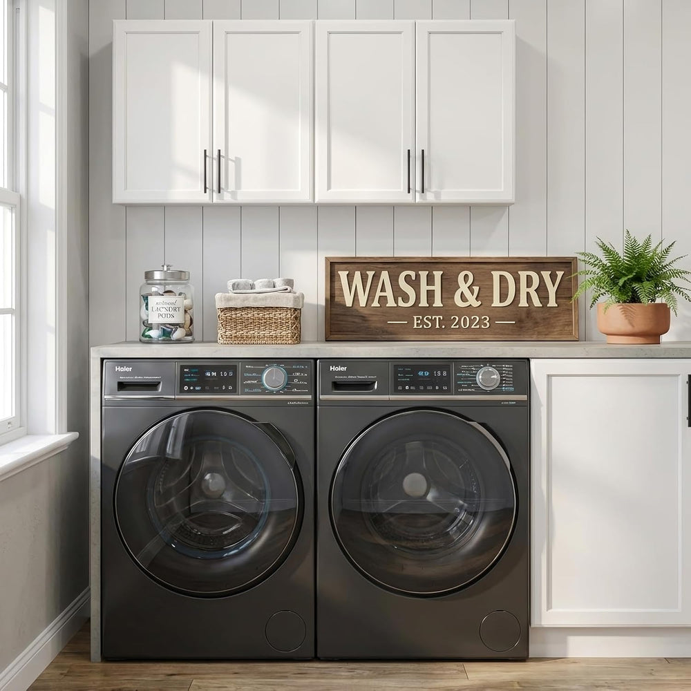 47.2" W Laundry Room Cabinets Wall Mounted, Adjustable Shelf, Floating W...