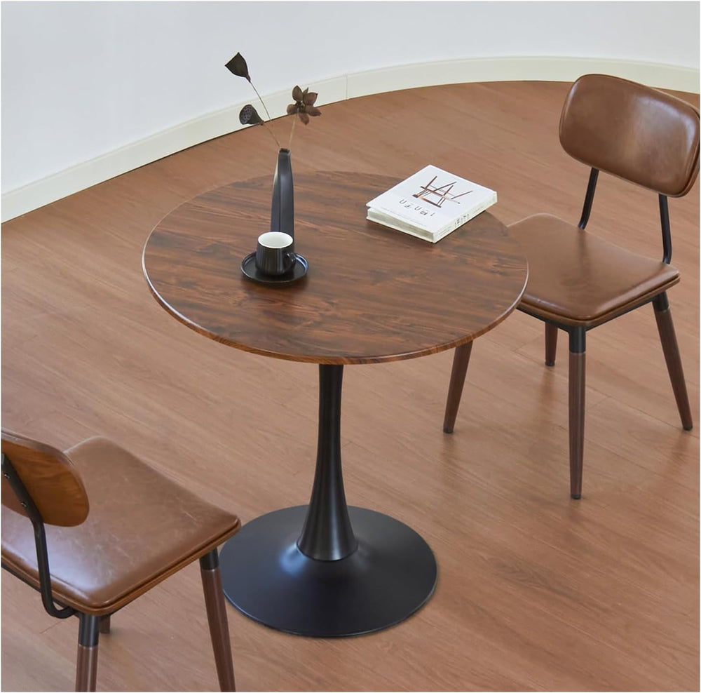 Round Dining Table, 24" Tulip Table (Faux Walnut)