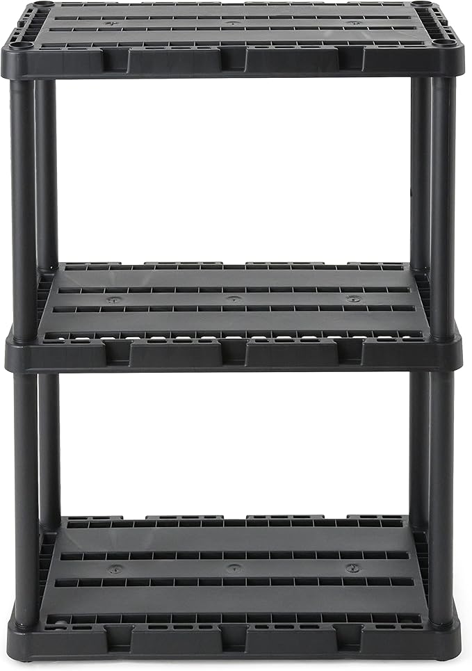 Gracious Living 4 Pack Light Duty Storage Shelves, Knect-A-Shelf 3-Shelf Vent...