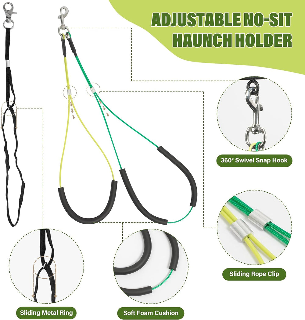 Dog Grooming Arm 35" with Hammock, Haunch Holder for Small Medium Pets