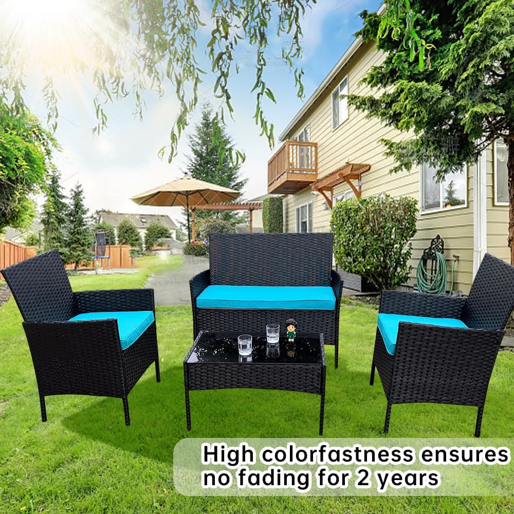 3-Pack Outdoor Patio Furniture Replacement Cushions Set–High-Elastic Sponge C...