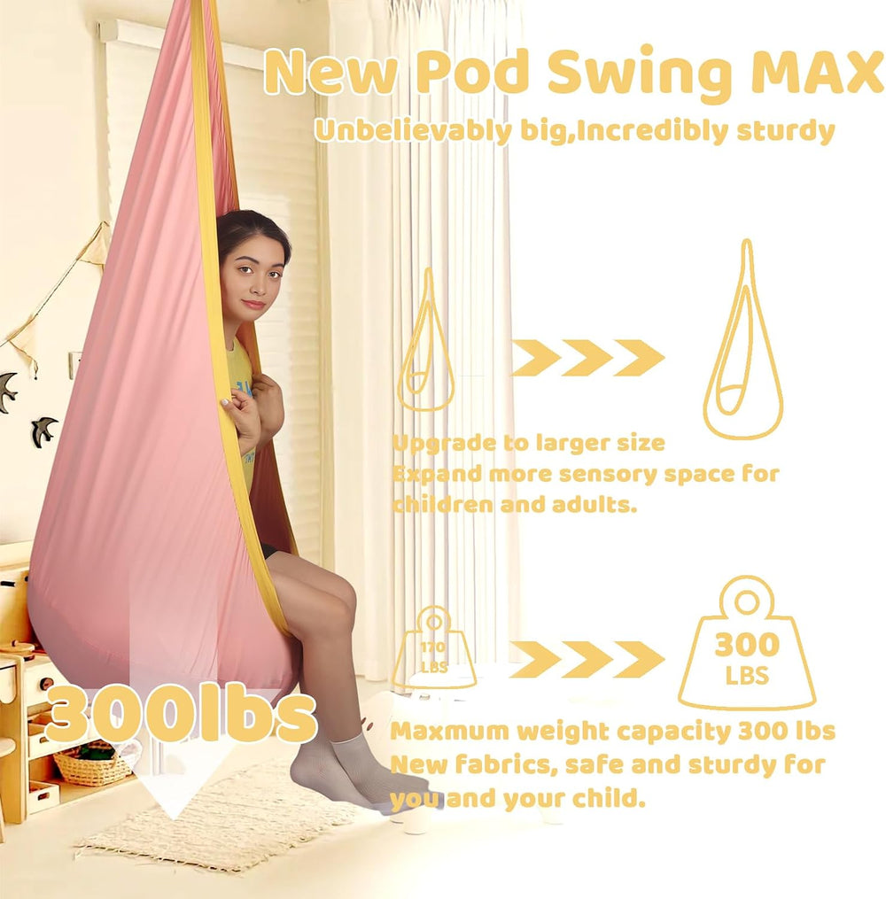 Sensory Pod Swing Hanging Seat Hammock Chair (Pink)