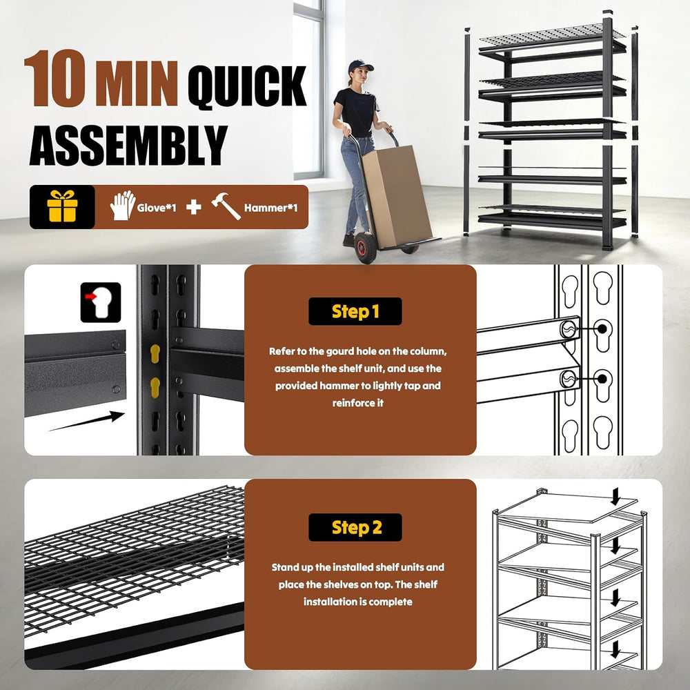 Garage shelving,Adjustable Storage Shelves,Wire 78''H*45.6''W...
