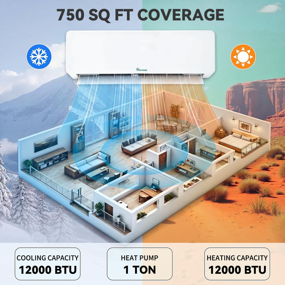 YITAHOME 12000 BTU Mini Split AC/Heating System115V 20 SEER2