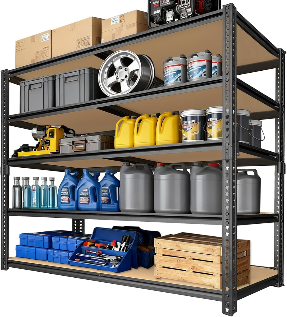 40" W Garage Shelving Unit, 2400Lbs Storage Shelves, Heavy Duty Adjustab...