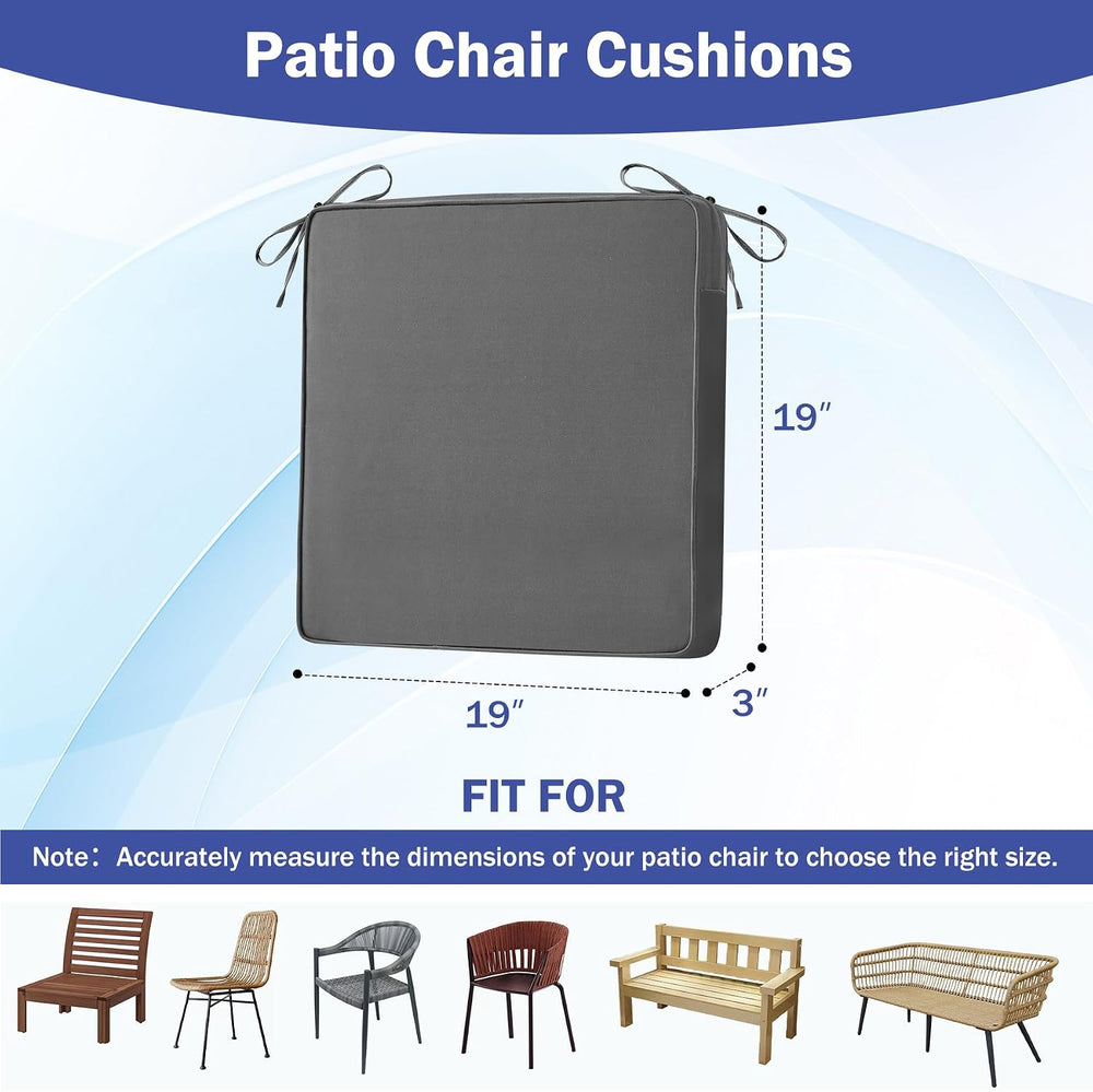 IASEAHK is Outdoor Cushions 4pcs Set, 19" x 19" x 3" Waterproo...
