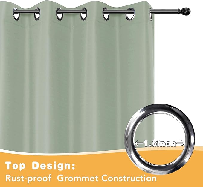 HolidayIdeas Outdoor Curtains for Patio Waterproof, 4 Panels - 54 x 84 Inch -...