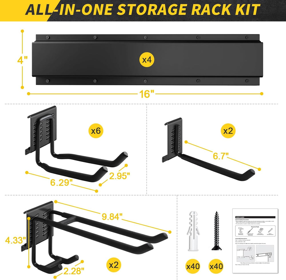 64 Inches Garage Storage, UUP Garage Organization Wall Mount Garden Tool Orga...